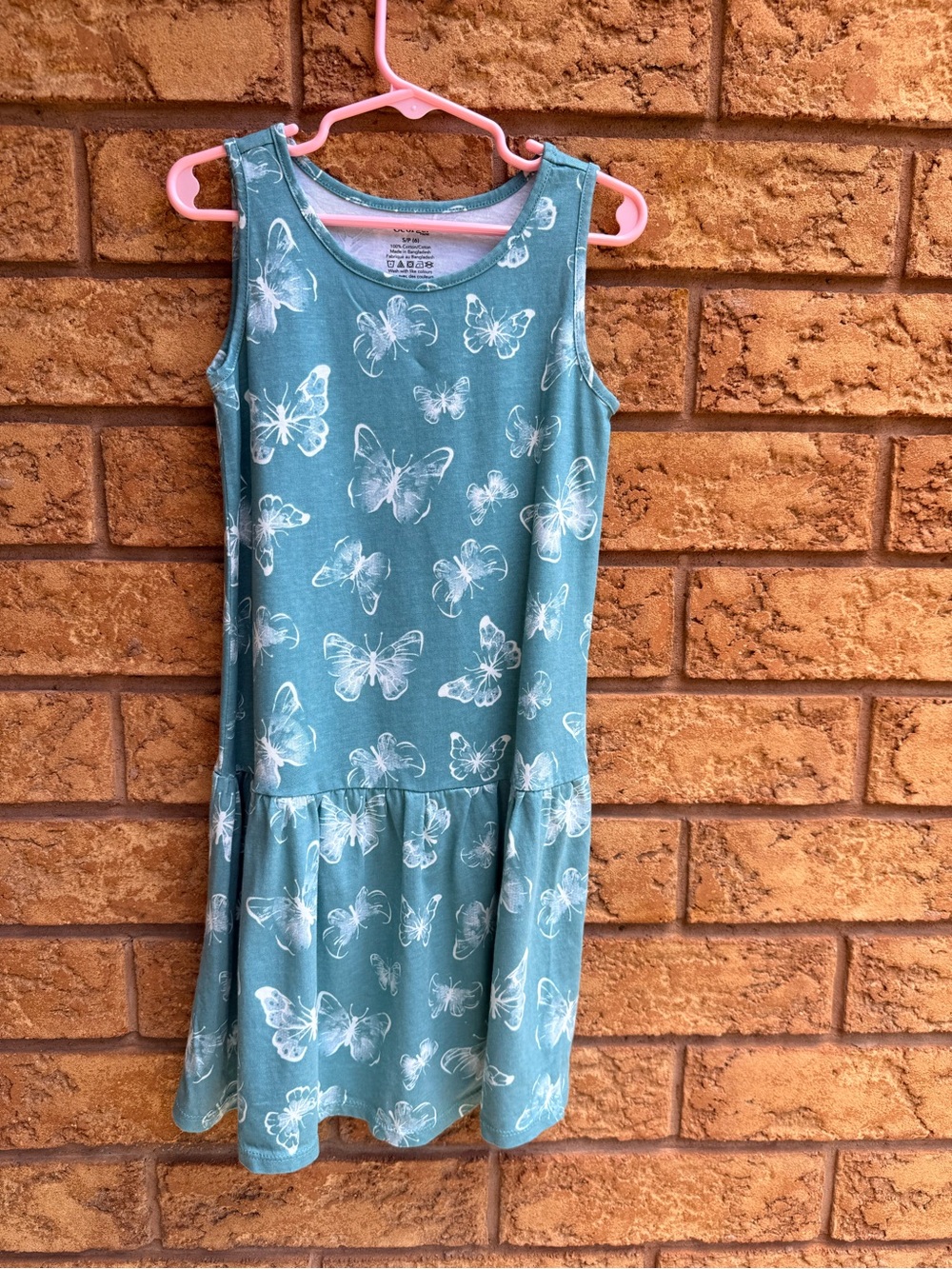 10/$25 • George Aqua Butterfly Print Cotton Swing Dress
